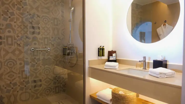 Stylish bathroom shower at The View Agadir