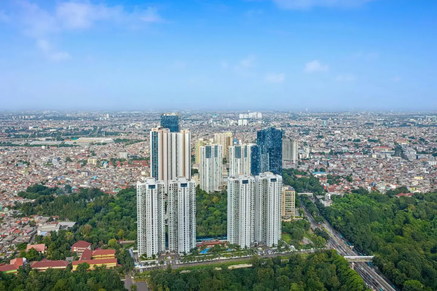 Vue aérienne de The Westin Jakarta et ses environs
