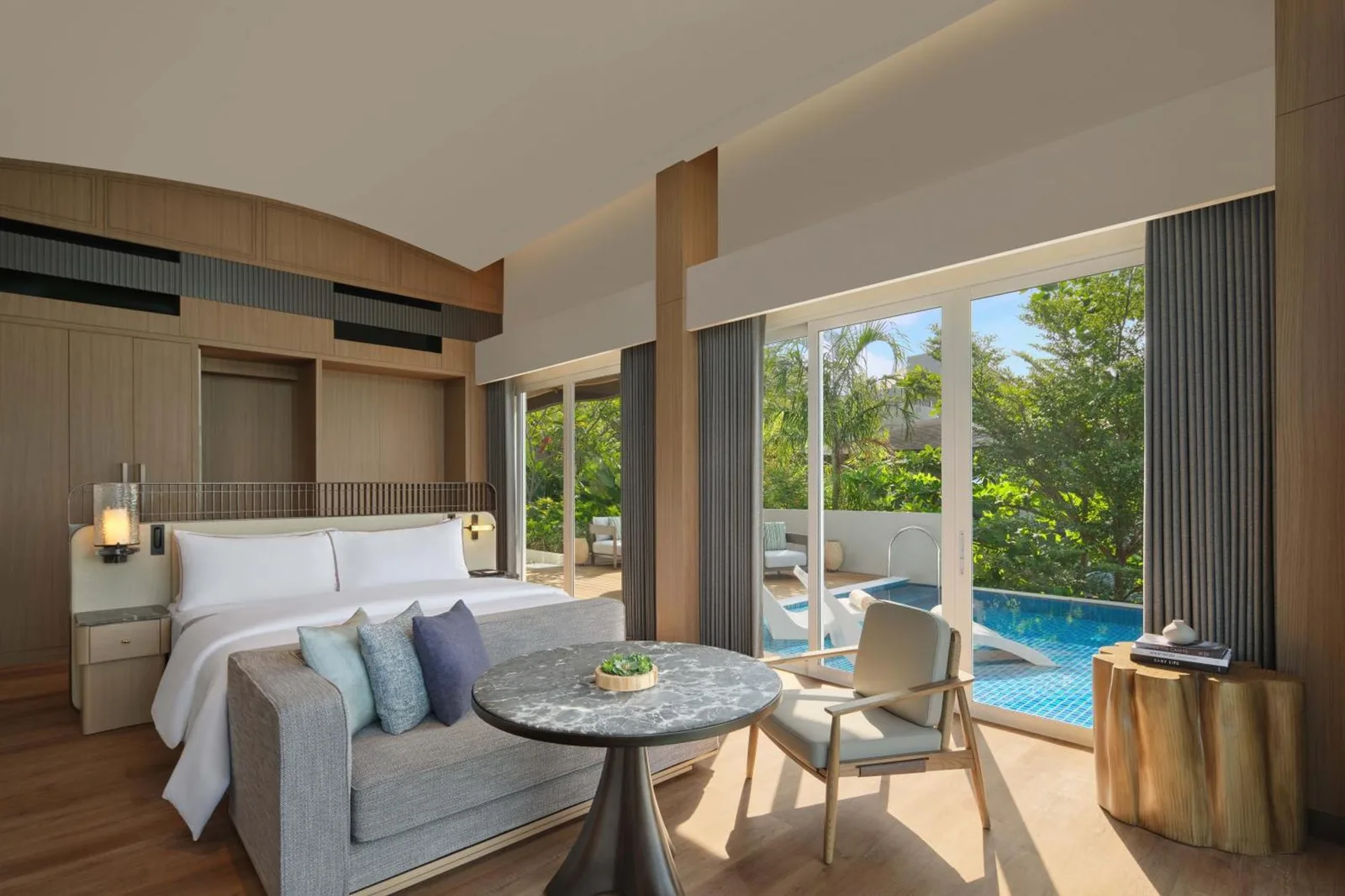 Garden view bedroom at The Westin Nirup Island Resort & Spa.