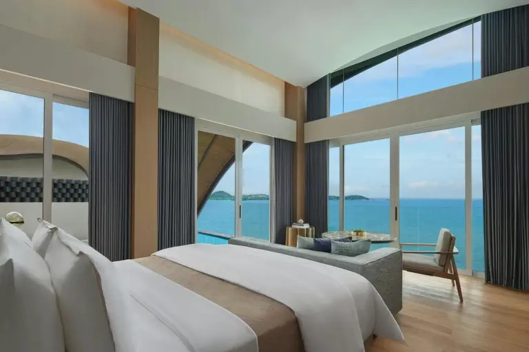 Ocean view bedroom at The Westin Nirup Island Resort & Spa.
