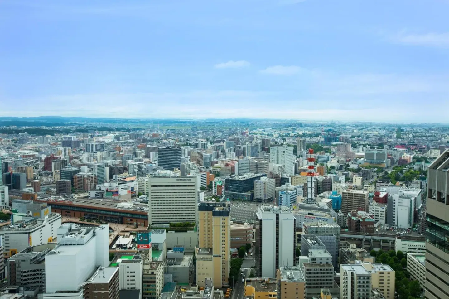 Vue sur la ville depuis les hauteurs au The Westin Sendai
