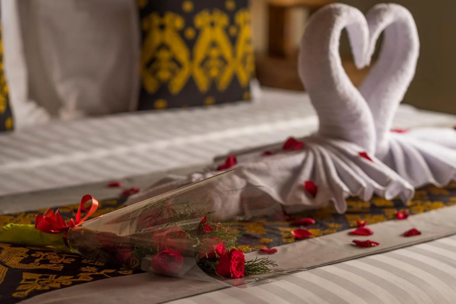 Honeymoon setup in the bedroom at The Wolas Villas in Seminyak