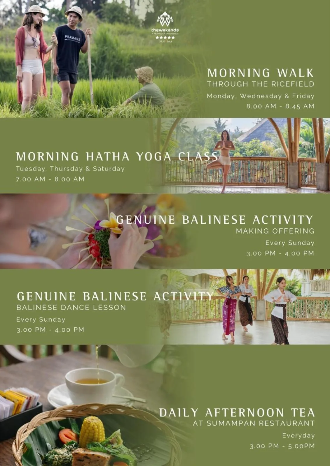 Wellness-Aktivitäten im thewakanda Resort A Pramana Experience in Ubud.