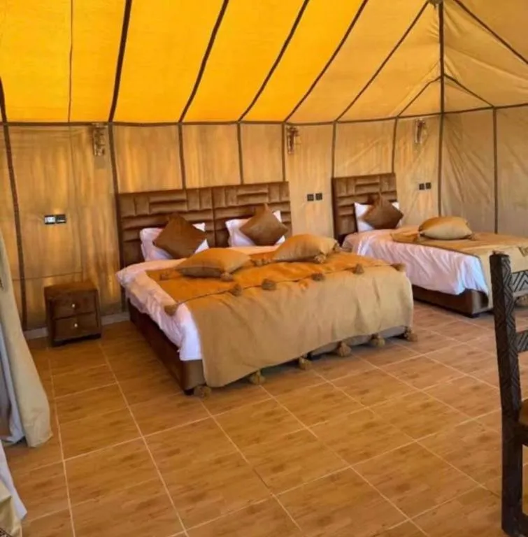 Comfortable sleeping tent at Toop Luxury Camp in Merzouga