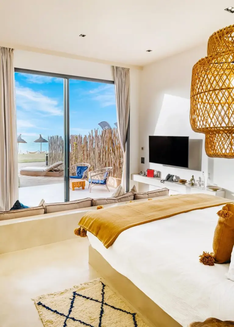 Stylish ocean view bedroom at Tulum Beach Resort Dakhla