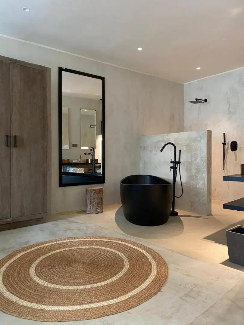 Stylish bathroom at Ubucuti Gorilla Lodge