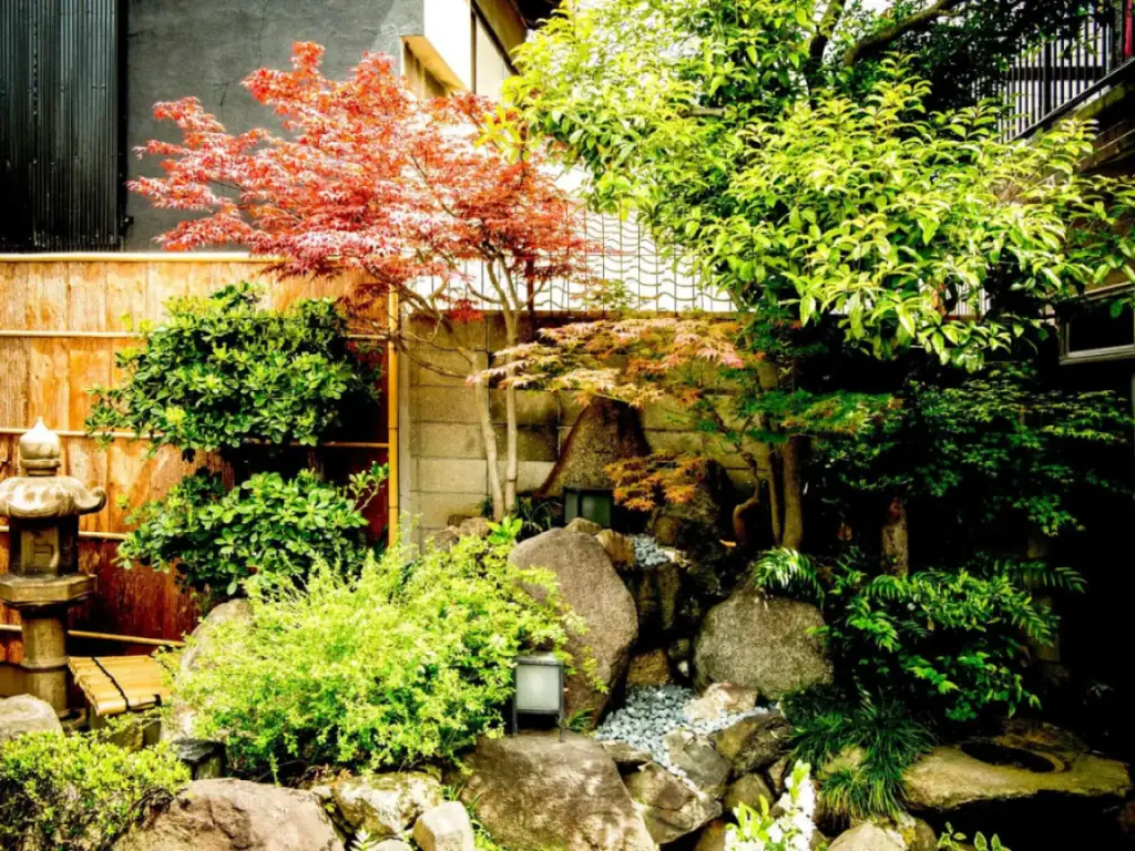 Udatsuya Hotel beautiful garden landscape in Osaka