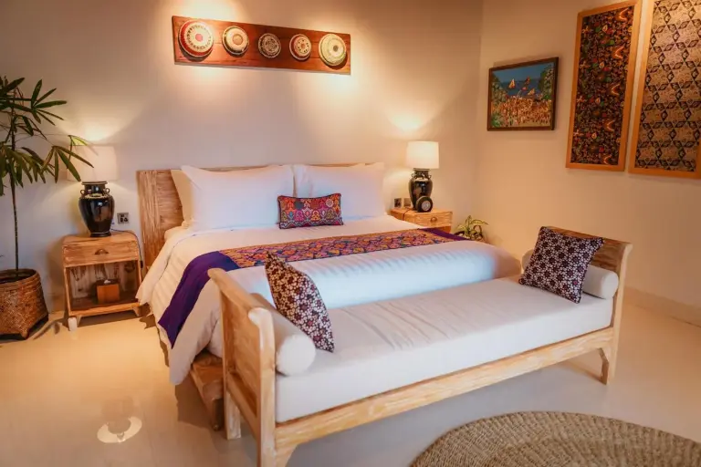 Vibrant suite interior at Umah Sunset in Ubud