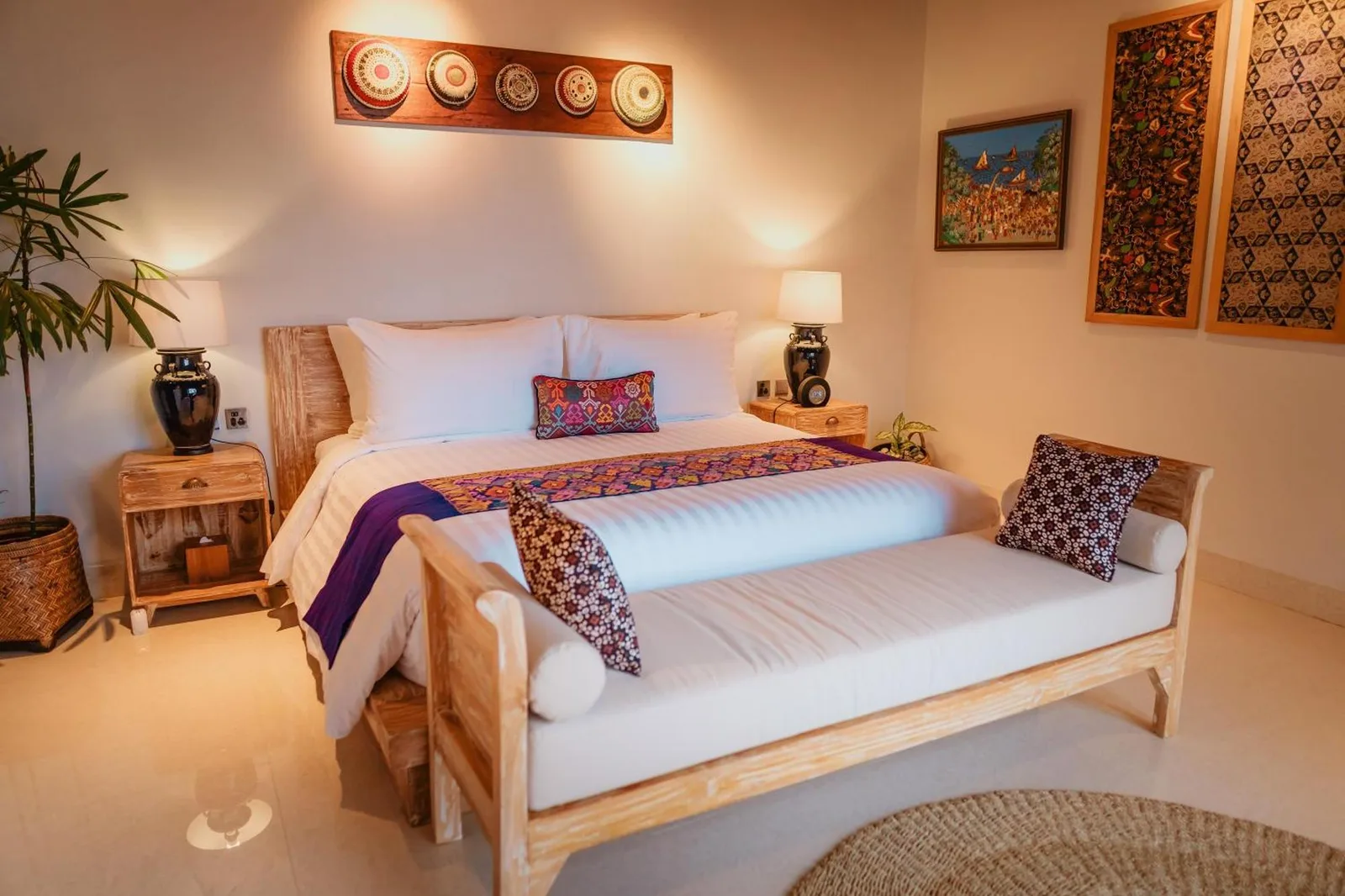 Vibrant suite interior at Umah Sunset in Ubud