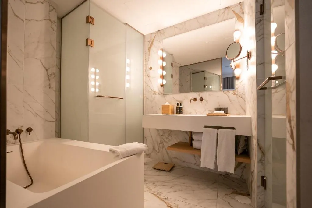 UMusic Hotel Madrid modern bathroom with marble