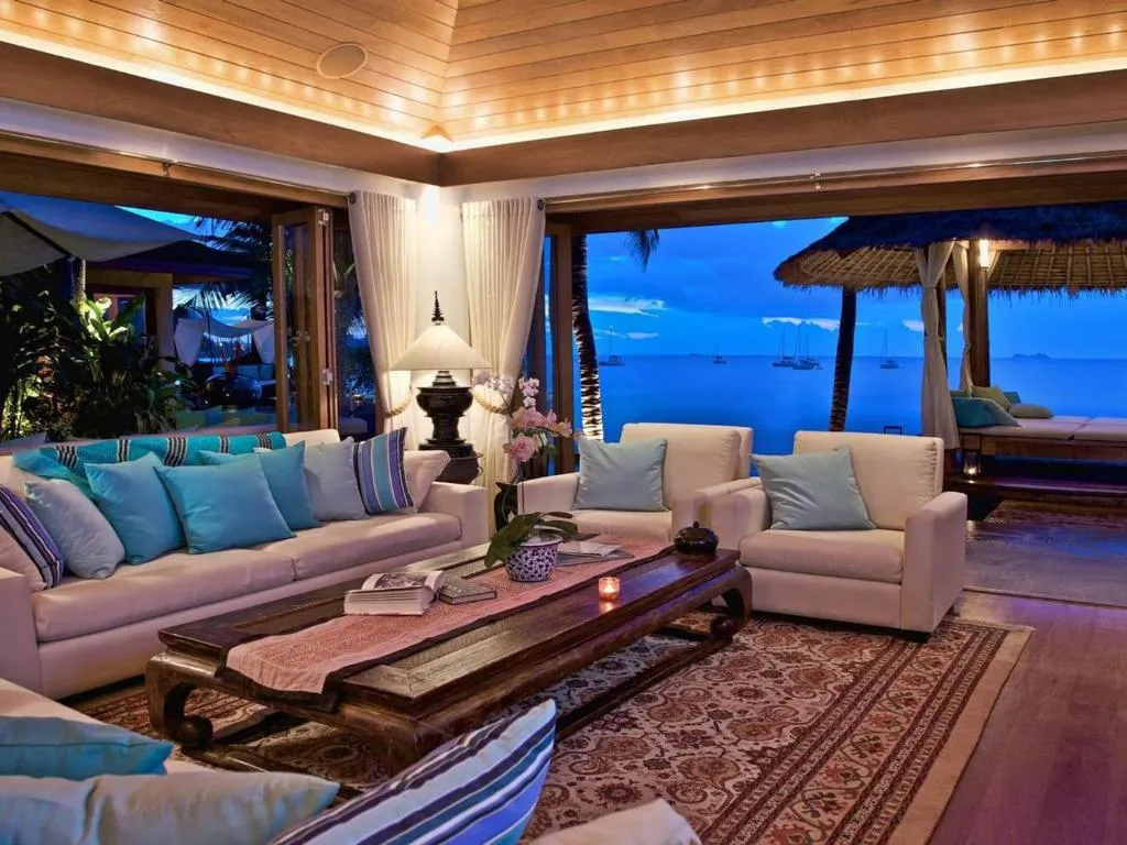 Espace salon confortable à Upni Duniya à Koh Samui