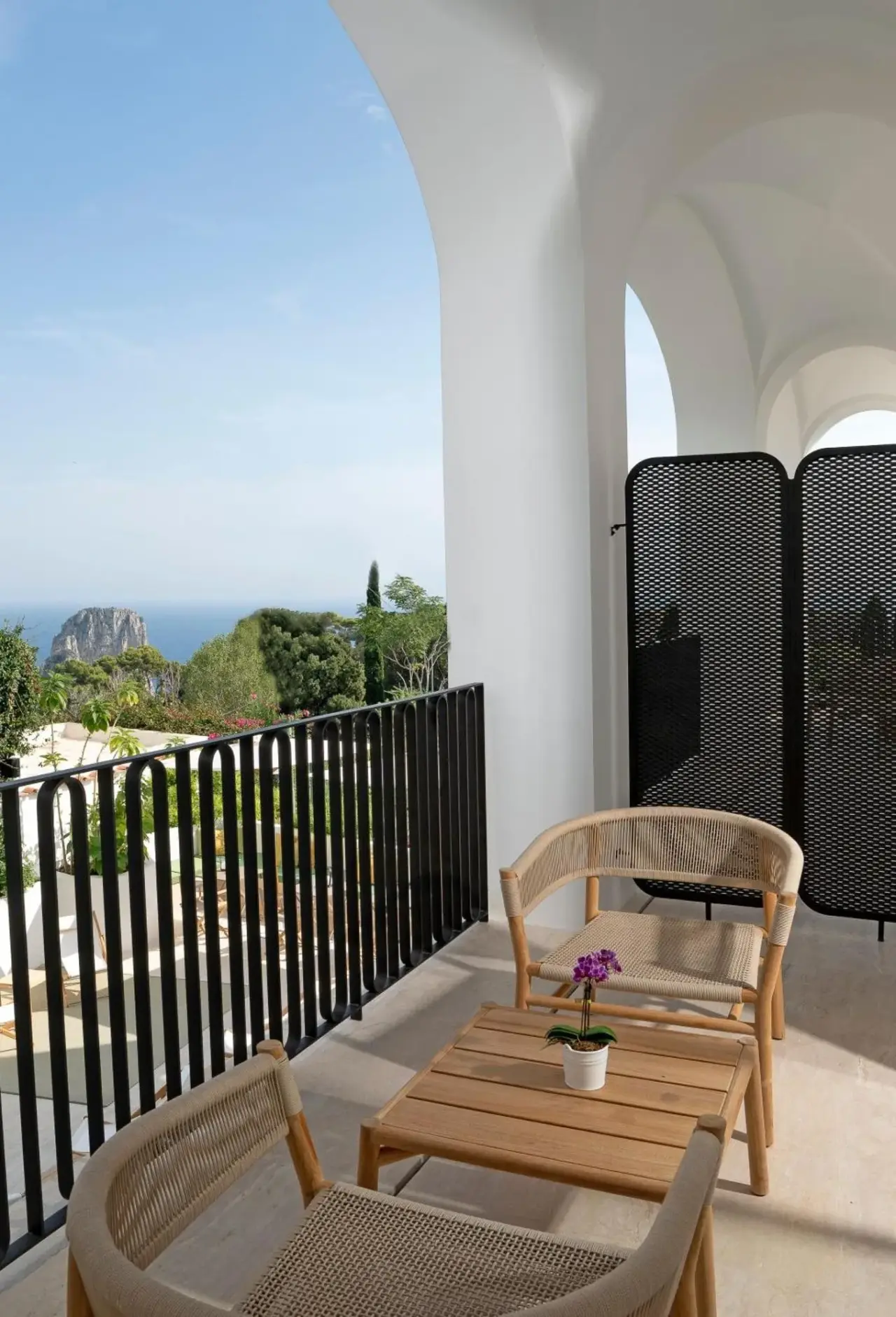 Villa Certosa Boutique Hotel Capri Balkon Sitzbereich