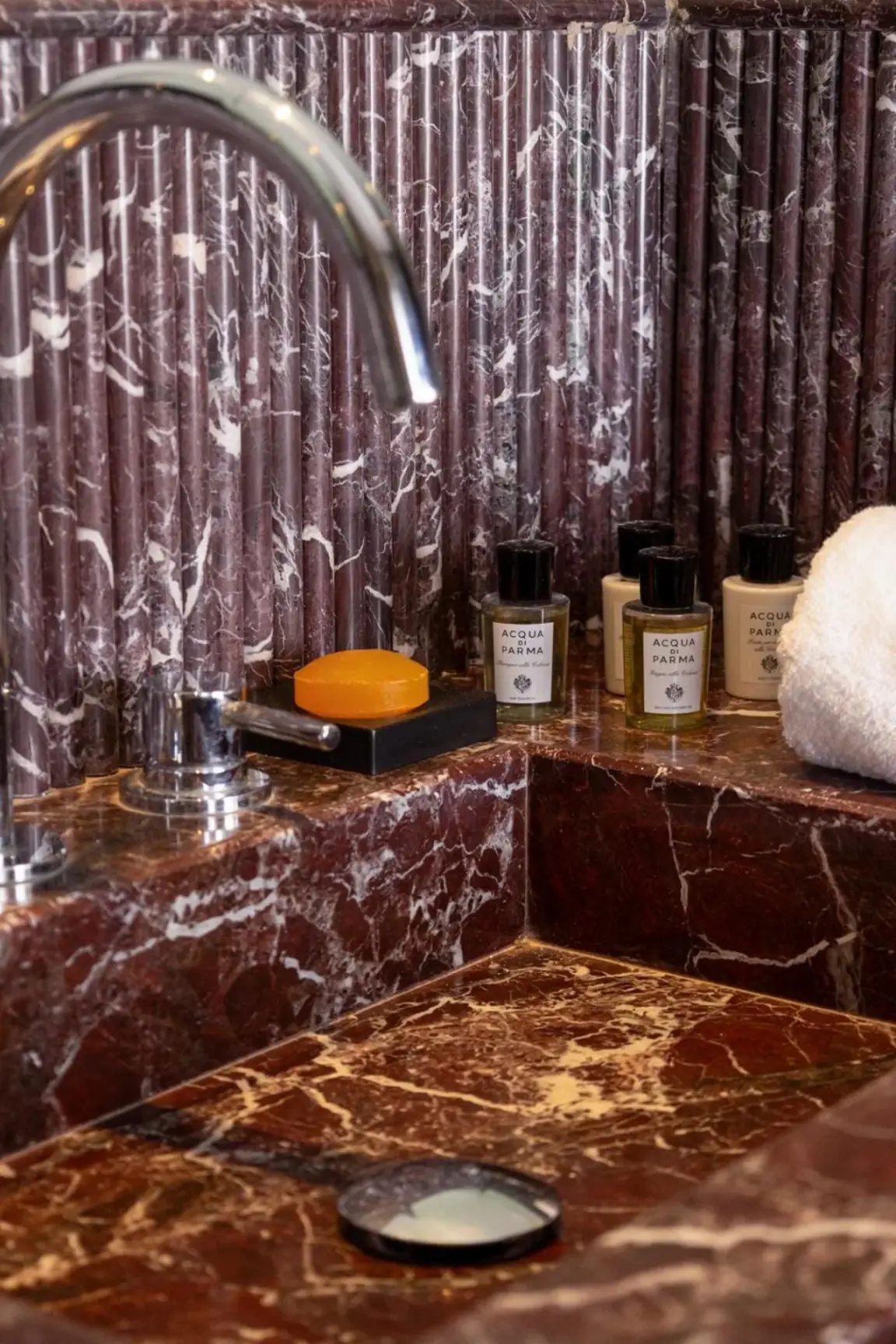 Bathroom sink at Villa Sahrai, Casablanca
