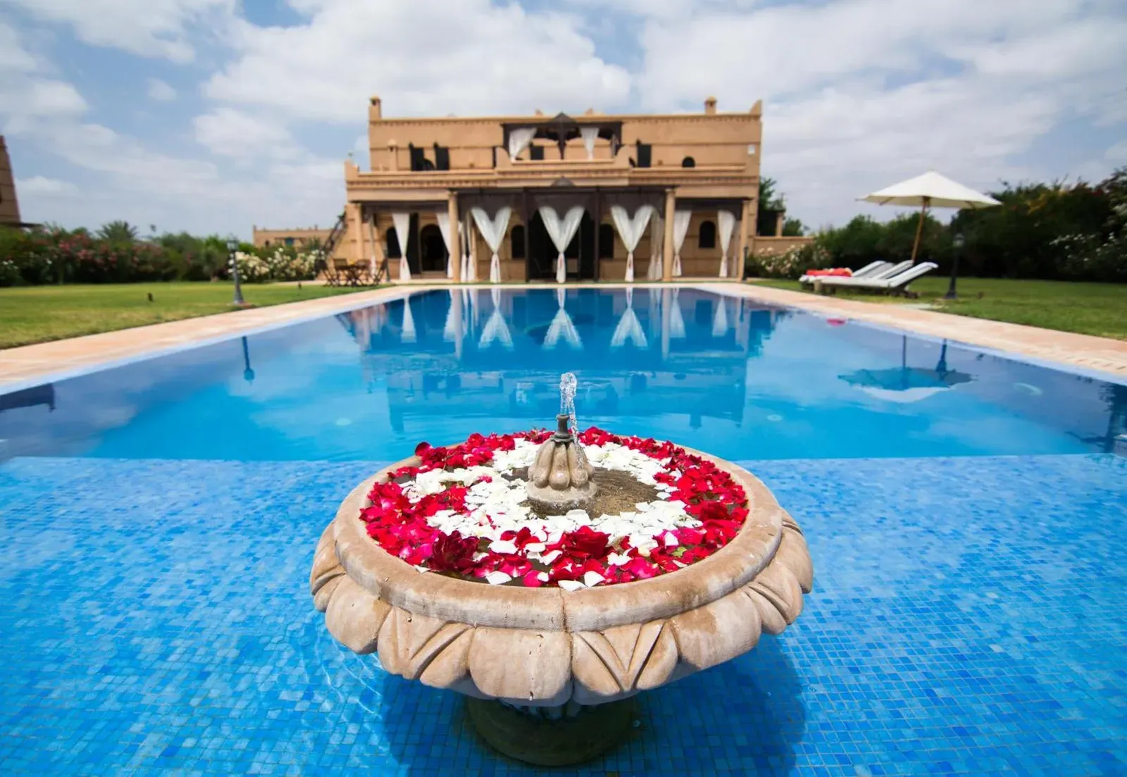 Beautiful pool area at Villas Fleurs Marrakech