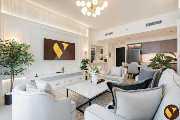 Chic living room at Vogue Vacation Homes