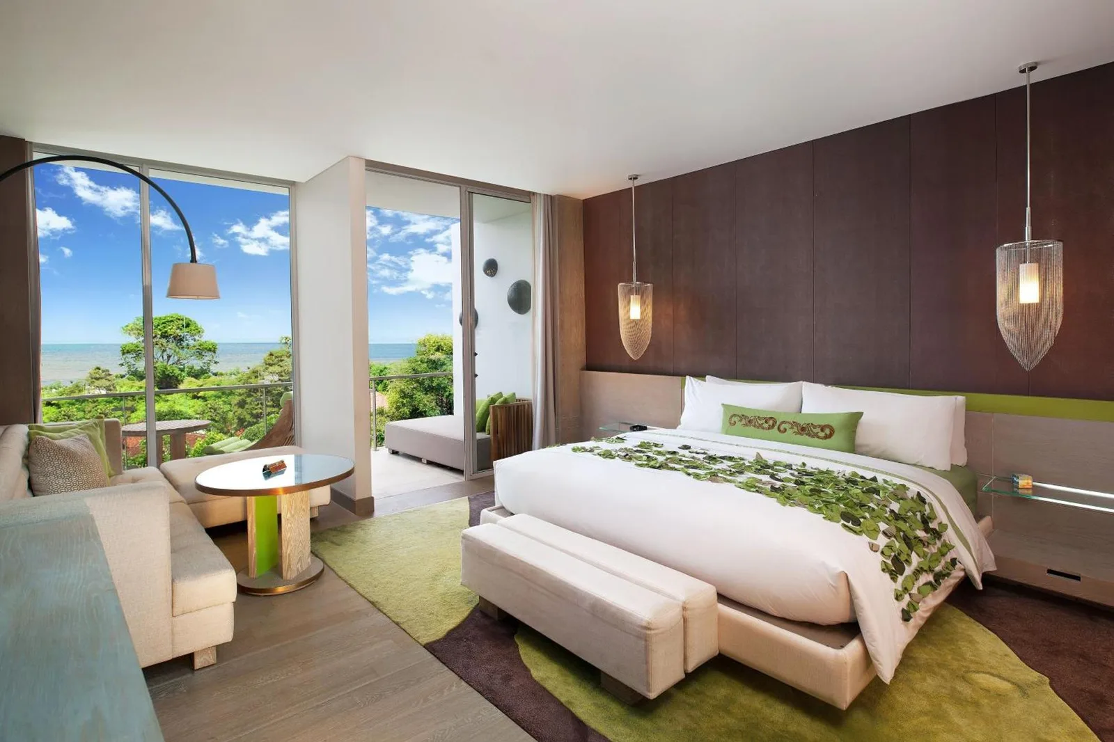 Bedroom with an ocean view at W Bali - Seminyak