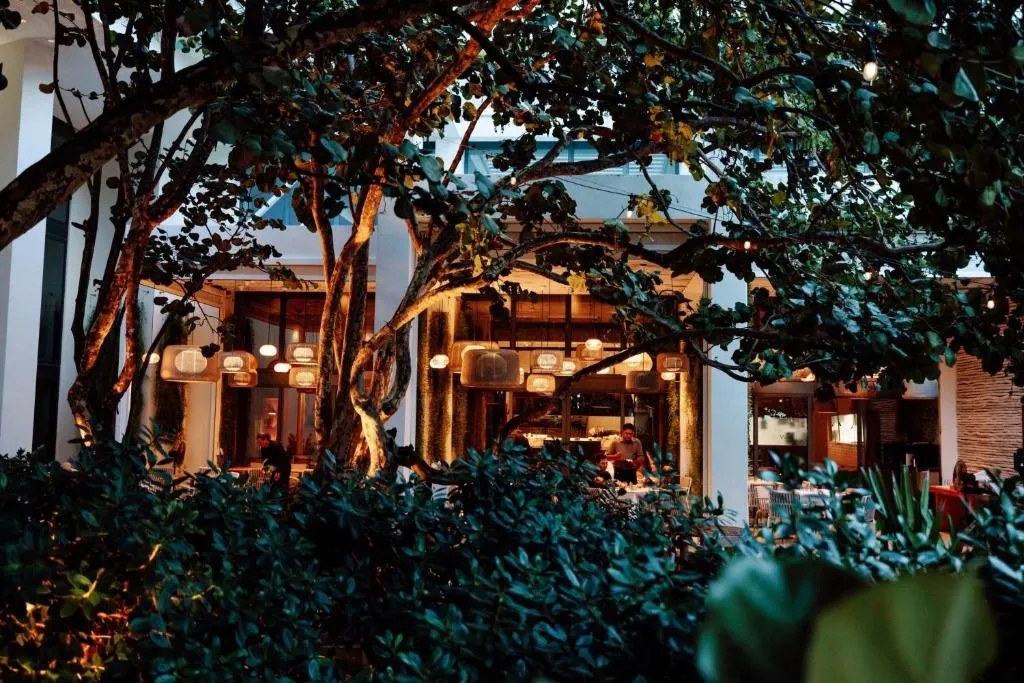 Outdoor dining area at W South Beach