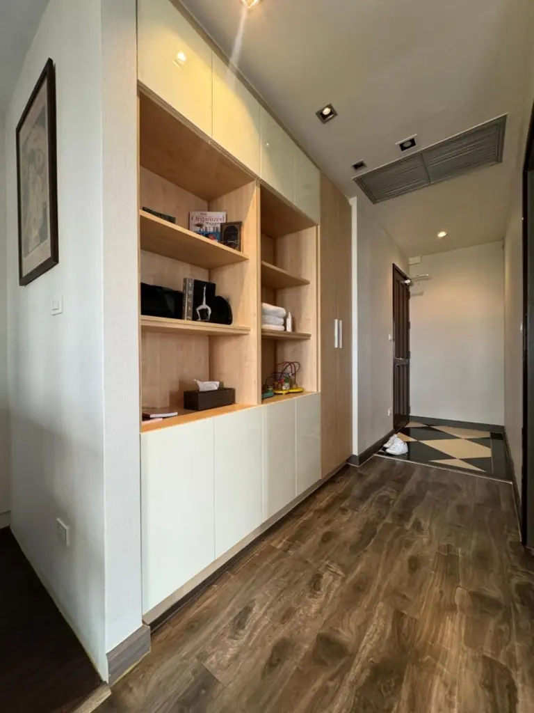 W8 CONDO Hallway with storage and decor