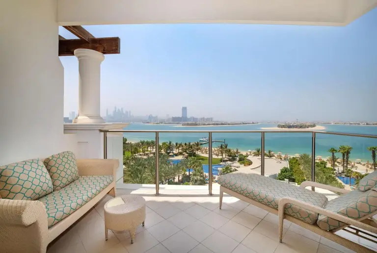 Balcony view at Waldorf Astoria Dubai Palm Jumeirah