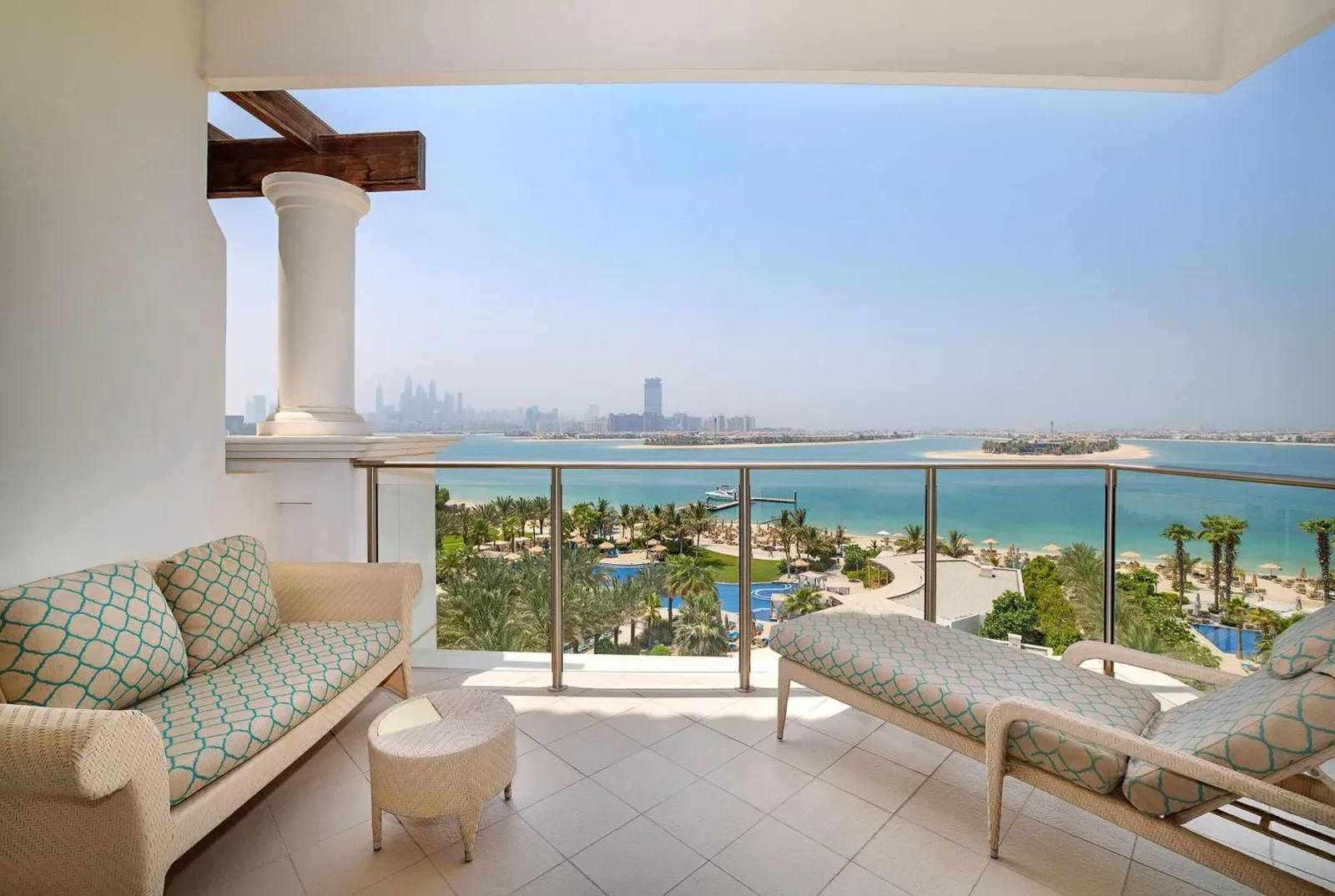 Balcony view at Waldorf Astoria Dubai Palm Jumeirah